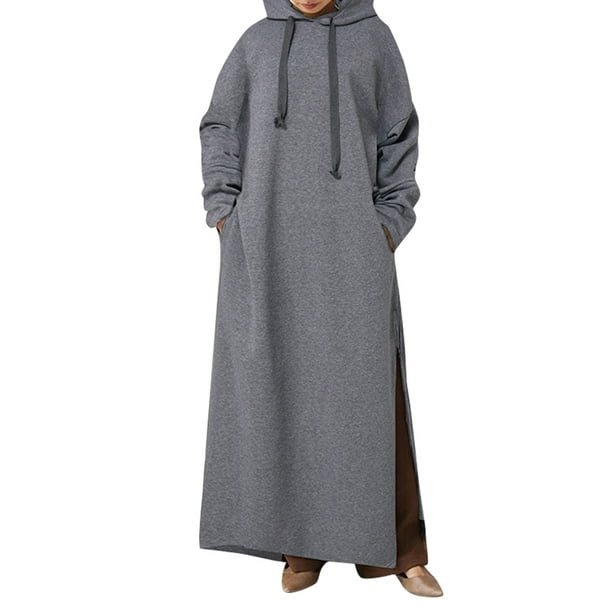 ZANZEA Women Casual Hoody Hoodies Loose Solid Button Down Long Sleeve Midi Dress ZANZEA Women Casual Hoody Hoodies Loose Solid Button Down Long Sleeve Midi Dress